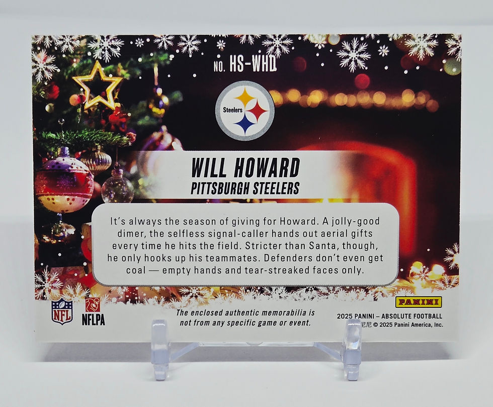 Will Howard 2025 Panini Absolute Football Holiday Suit Rookie Card (Steelers)