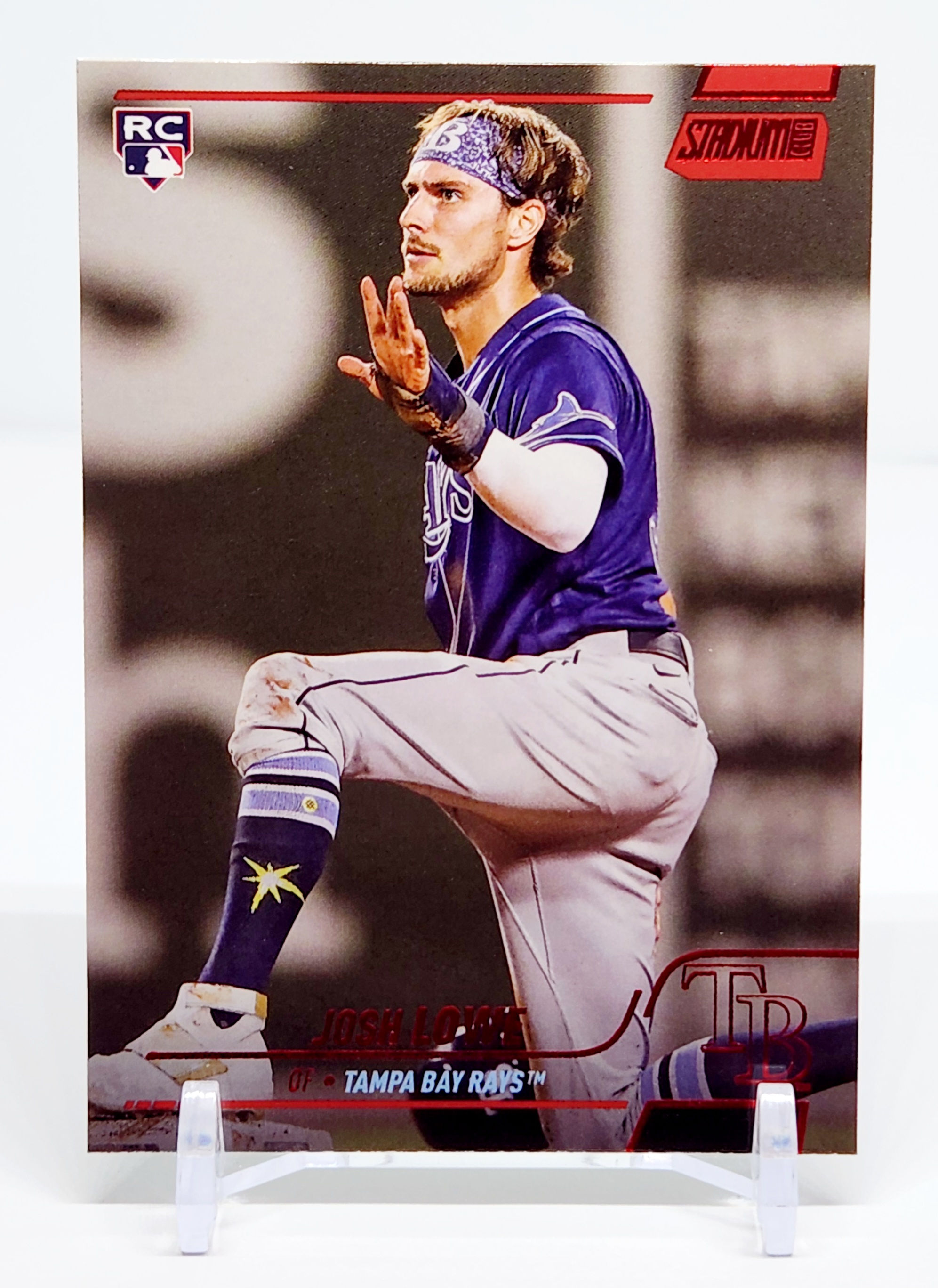 Josh Lowe 2022 Topps Stadium Club Red Foil Parallel Rookie Card (TB Rays)