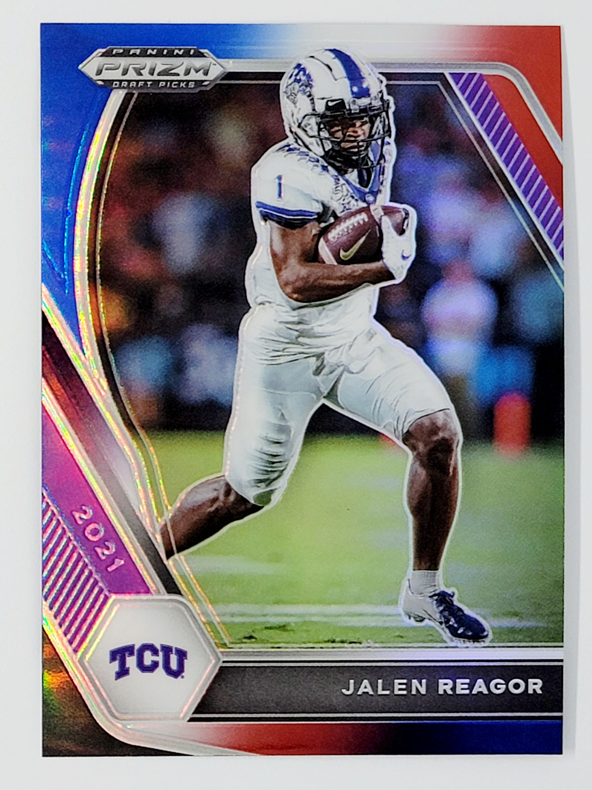 Jalen Reagor 2021 Panini Prizm Draft Picks Red, White, Blue Parallel