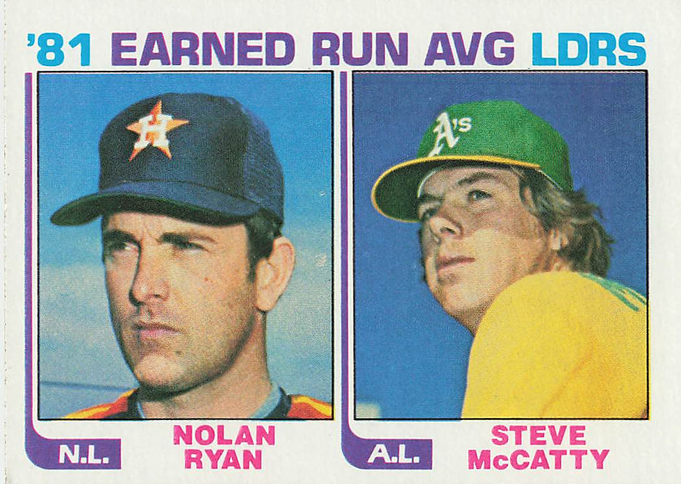 1982 Topps Baseball "1981 Earned Run Avg Leaders" Insert Card No 167