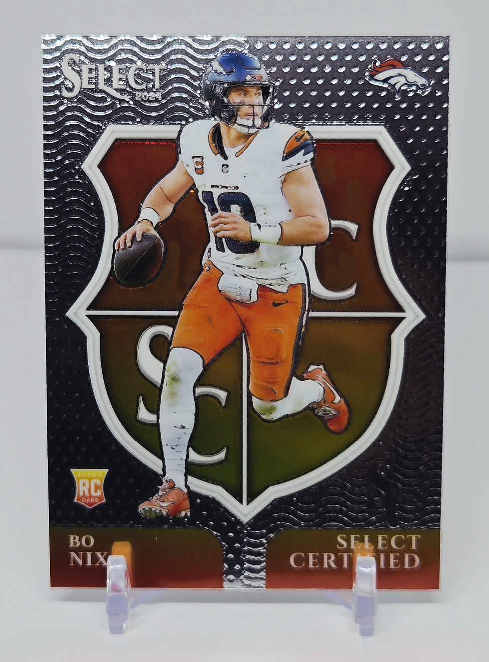 Bo Nix 2024 Panini Select Football Select Certified Rookie Insert No 4 (DEN)