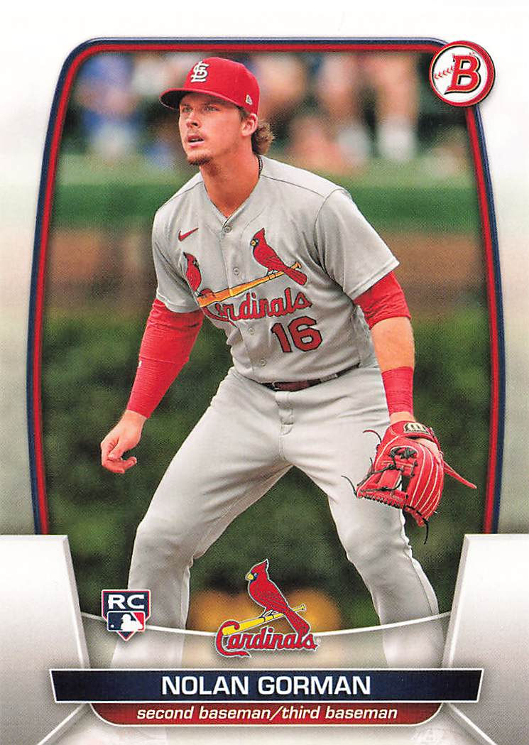 Nolan Gorman 2023 Bowman Baseball Rookie Card No 6