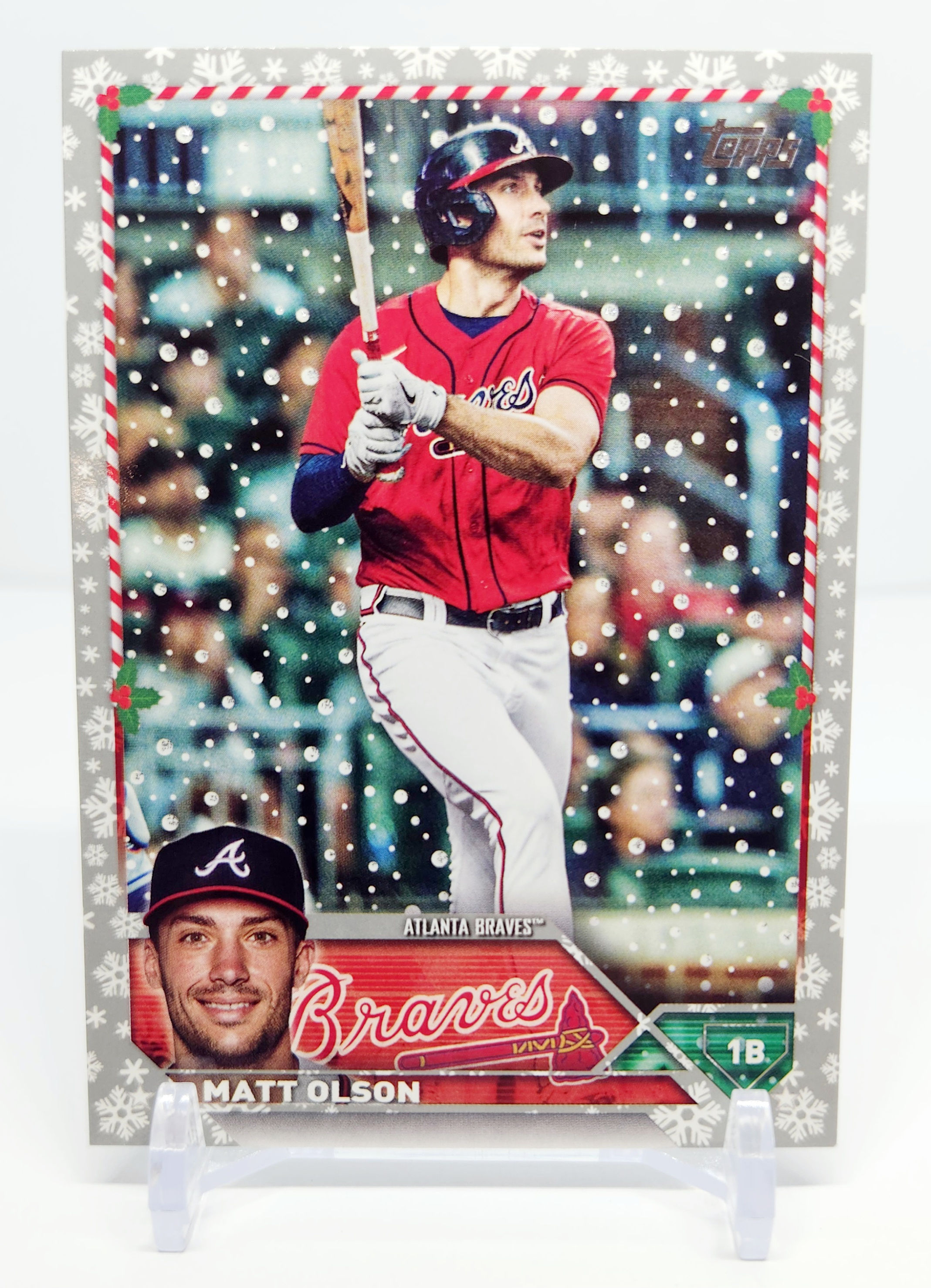Matt Olson 2023 Topps Holiday Baseball Metallic Parallel