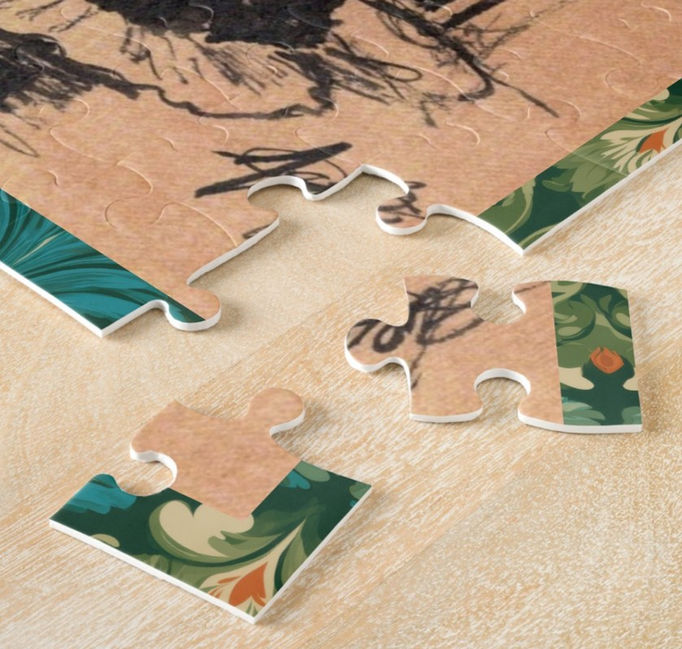Lord Ribbit of Rosewood Pond Art Print 8x10 Inch 110 Piece Collector Art Puzzle