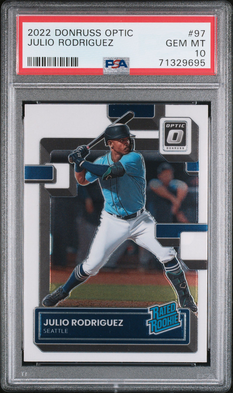 Julio Rodriguez 2022 Donruss Optic Baseball Rated Rookie PSA GEM MINT 10
