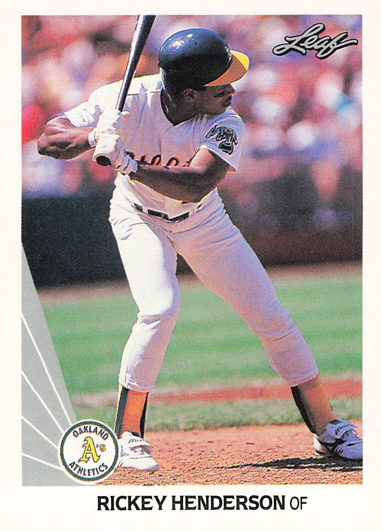 Rickey Henderson 1990 Leaf Baseball Card No 160