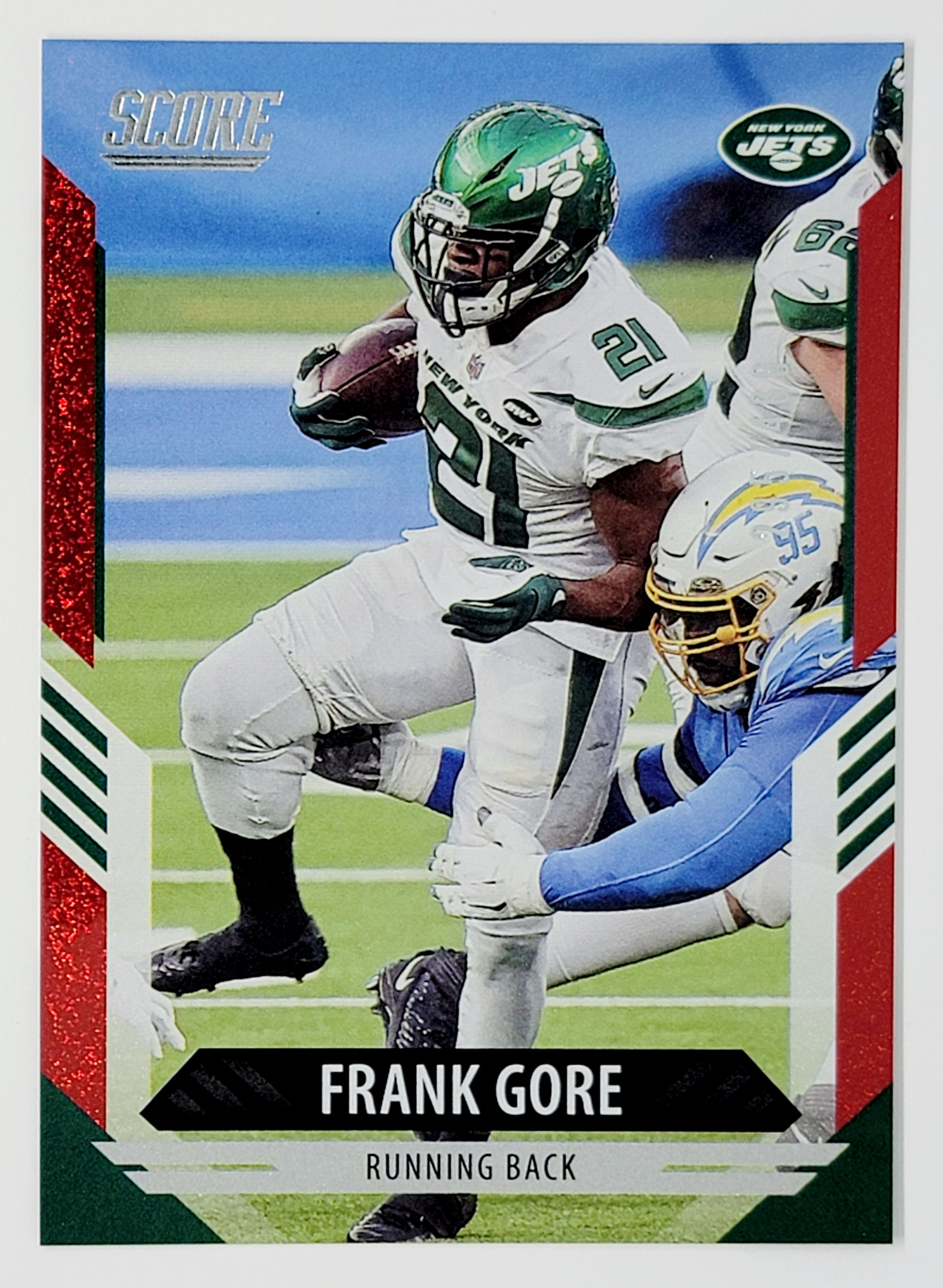 Frank Gore 2021 Score Football Dots Red #'d 295/460 Parallel (Jets)