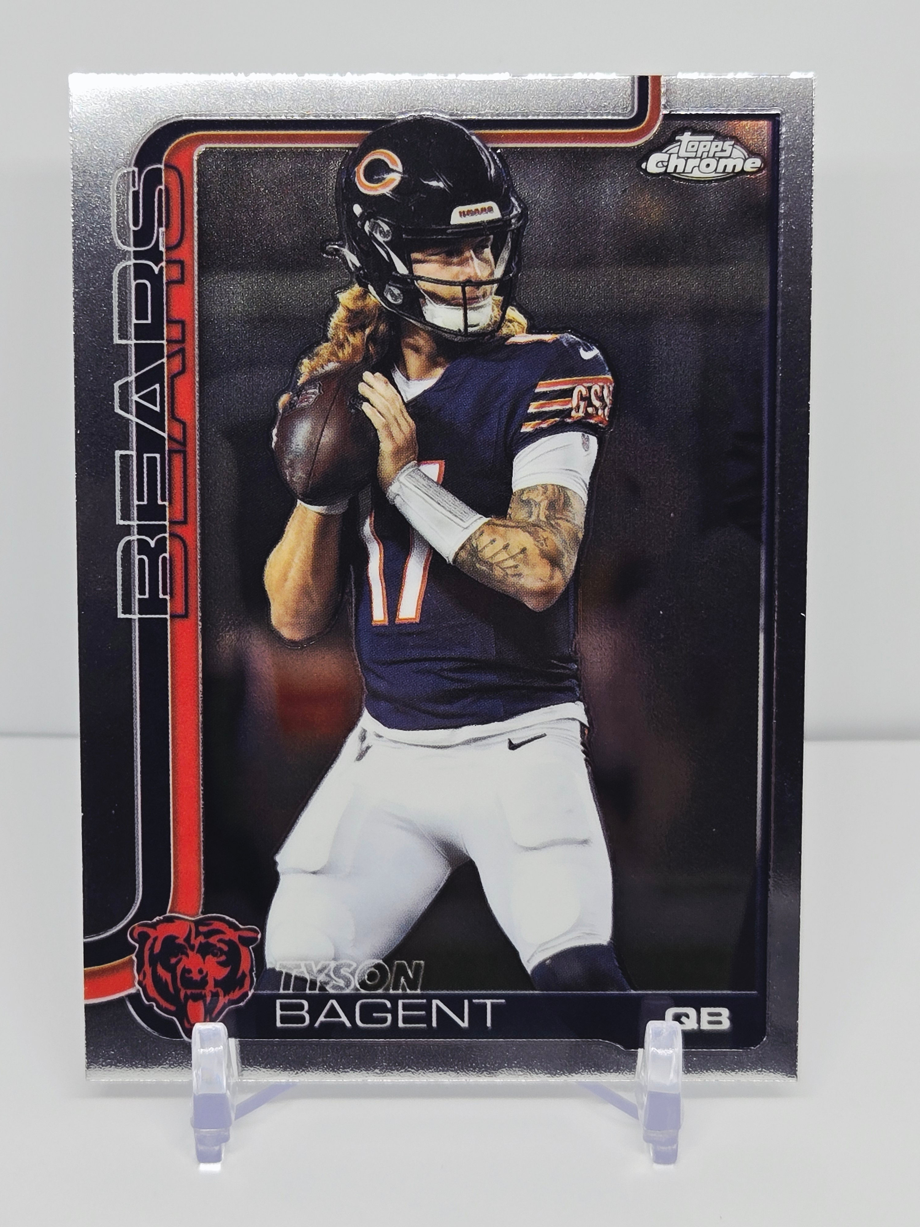 Tyson Bagent 2025 Topps Chrome Football Card No 54 (Bears)