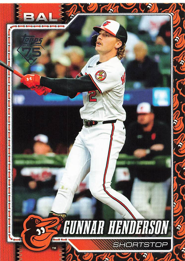 Gunnar Henderson 2025 Topps Series 1 Baseball Team Logo SSP Card No 46 (O's)