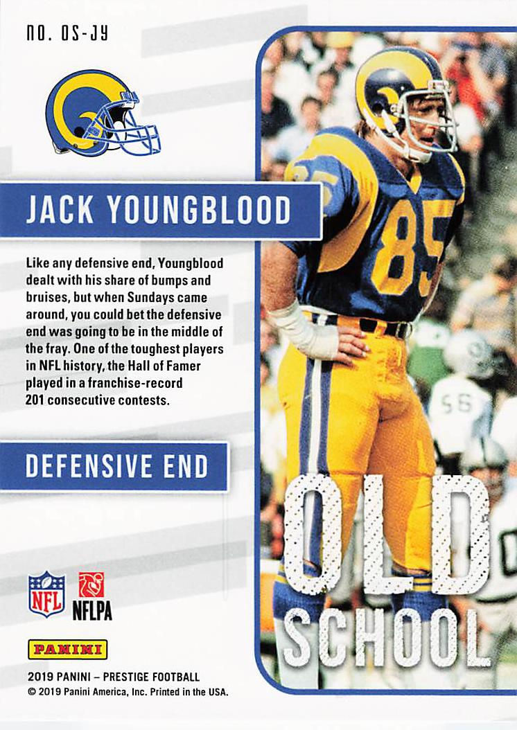 Jack Youngblood 2019 Panini Prestige Old School Insert (Rams)