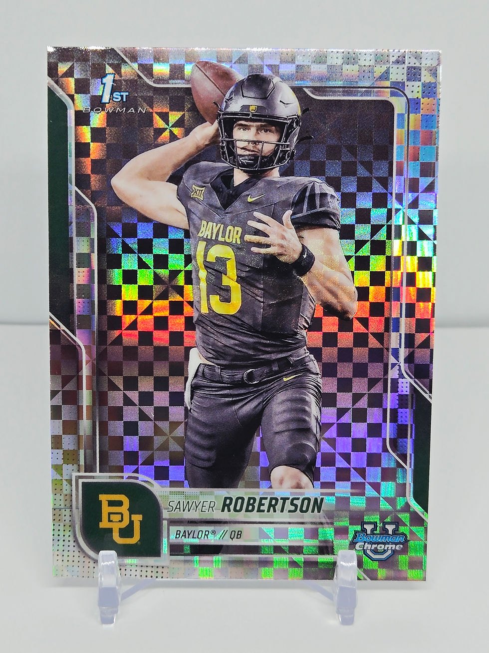 Sawyer Robertson 2025 Bowman Chrome University 1st Bowman X-Fractor Parallel