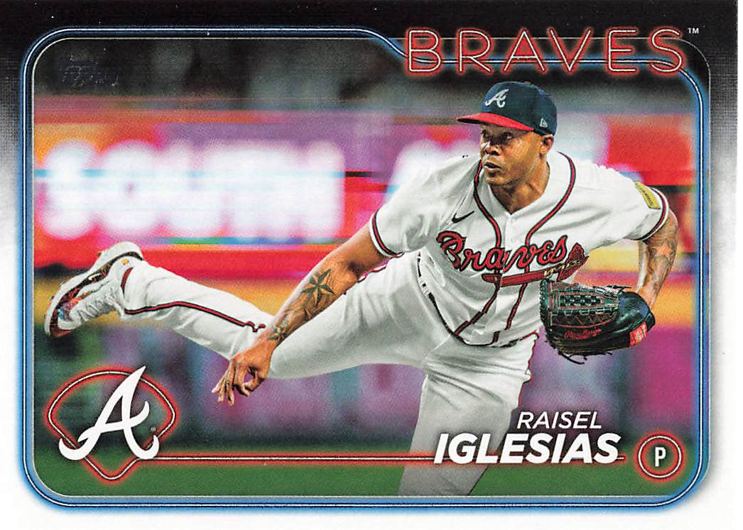 Raisel Iglesias 2024 Topps Series 2 Baseball Card No 396 (ATL)
