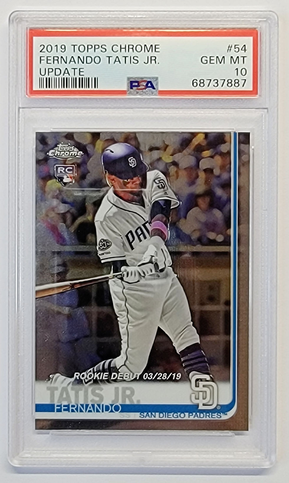 Fernando Tatis Jr 2019 Topps Chrome Baseball Rookie Card No 54 PSA GEM 10