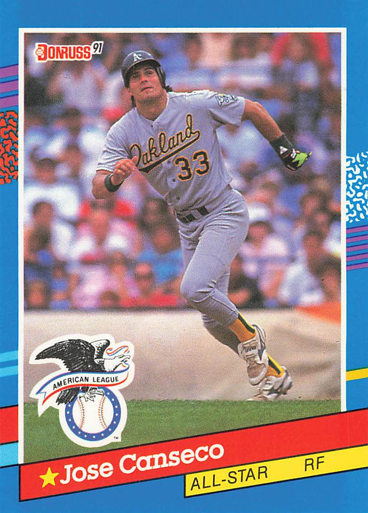 Jose Canseco 1991 Donruss Baseball All Star Card No 50