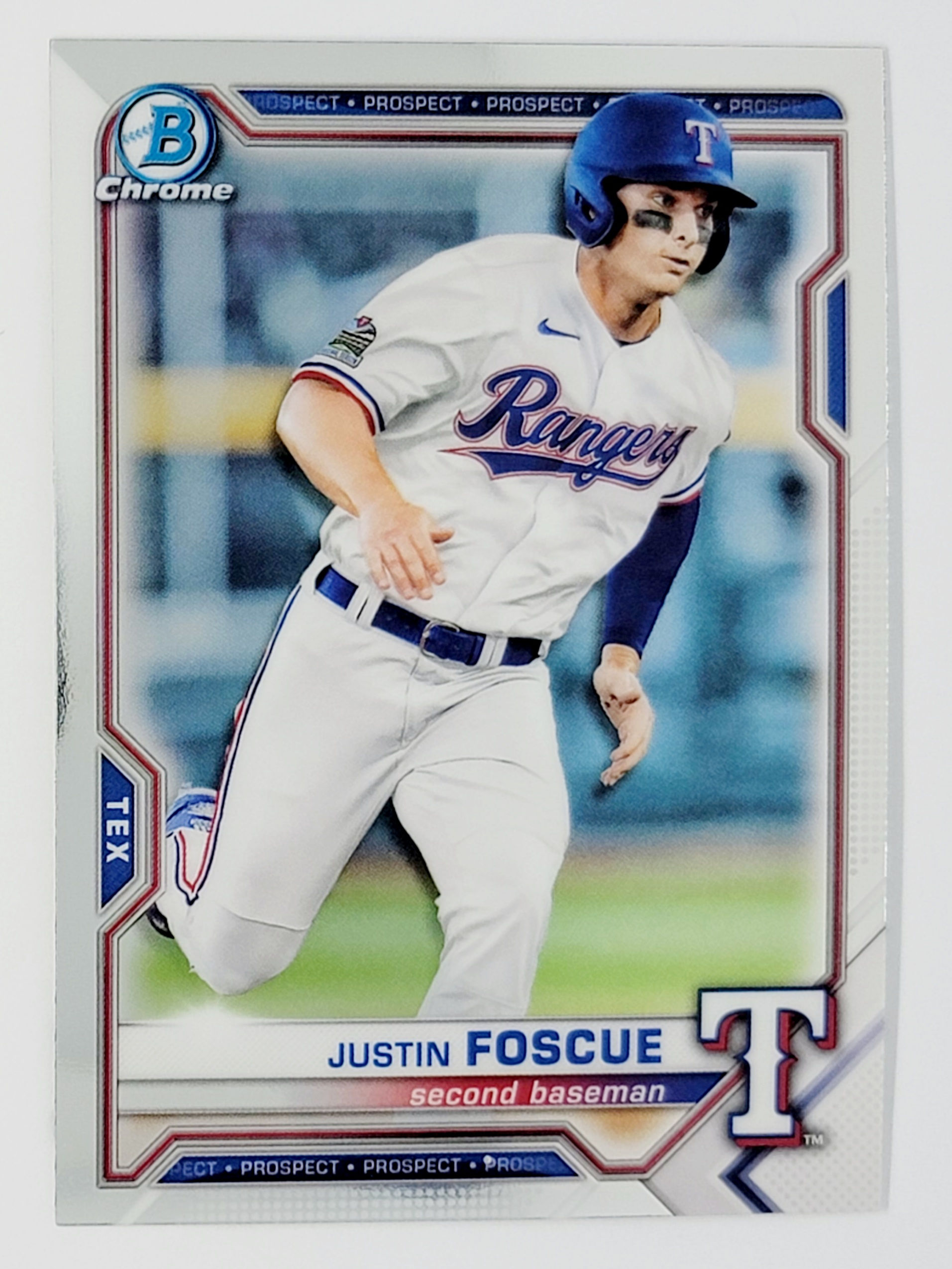 Justin Foscue 2021 Bowman Chrome Prospect (Rangers)