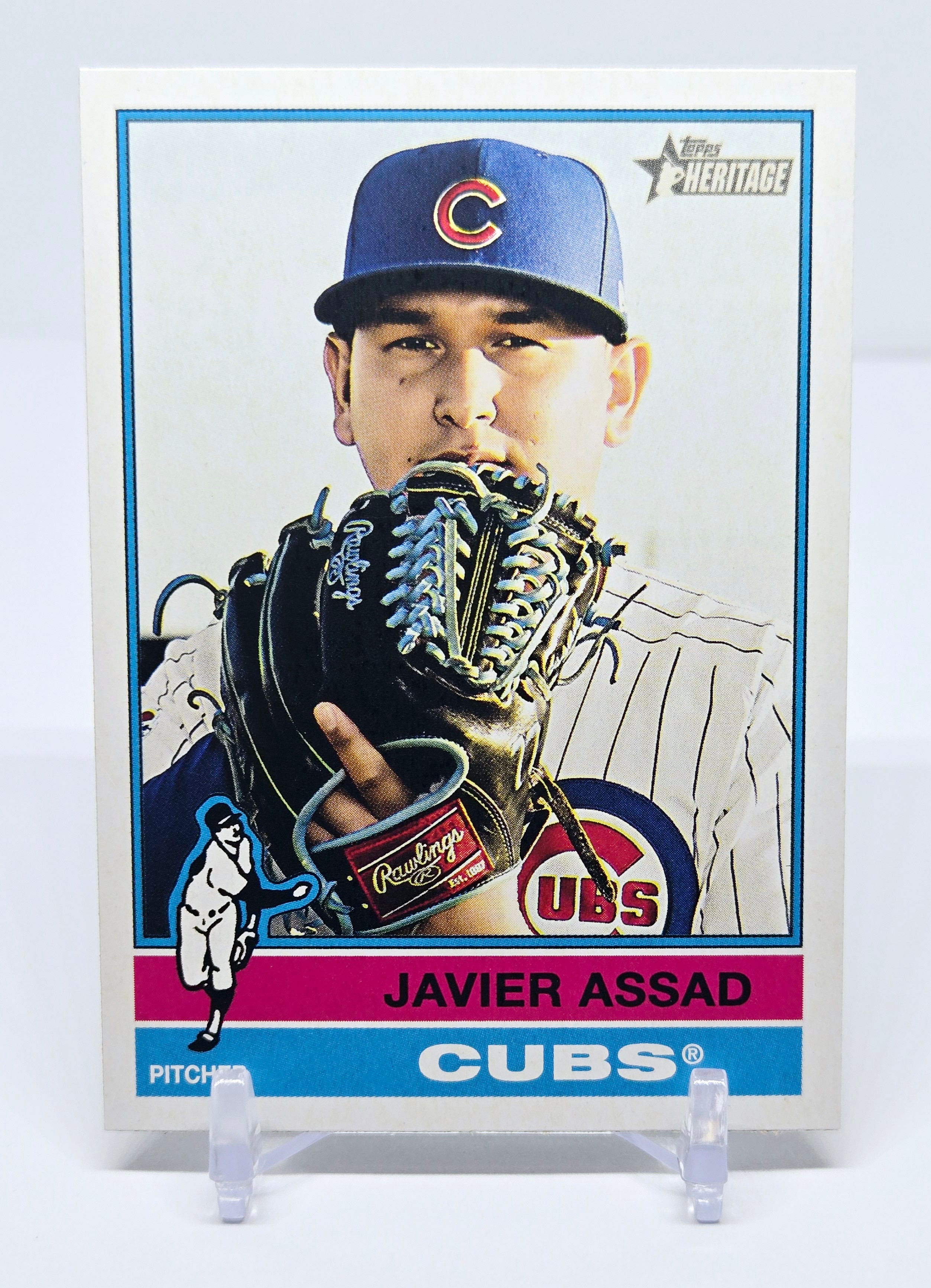 Javier Assad 2025 Topps Heritage Baseball Card No 123 (Cubs)