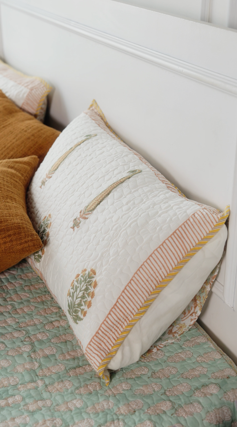 Thumbnail: Fern Handcrafted Reversible Quilt