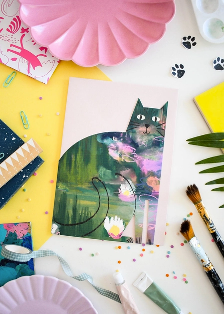 Thumbnail: Arty Cat Shape Card by Niaski