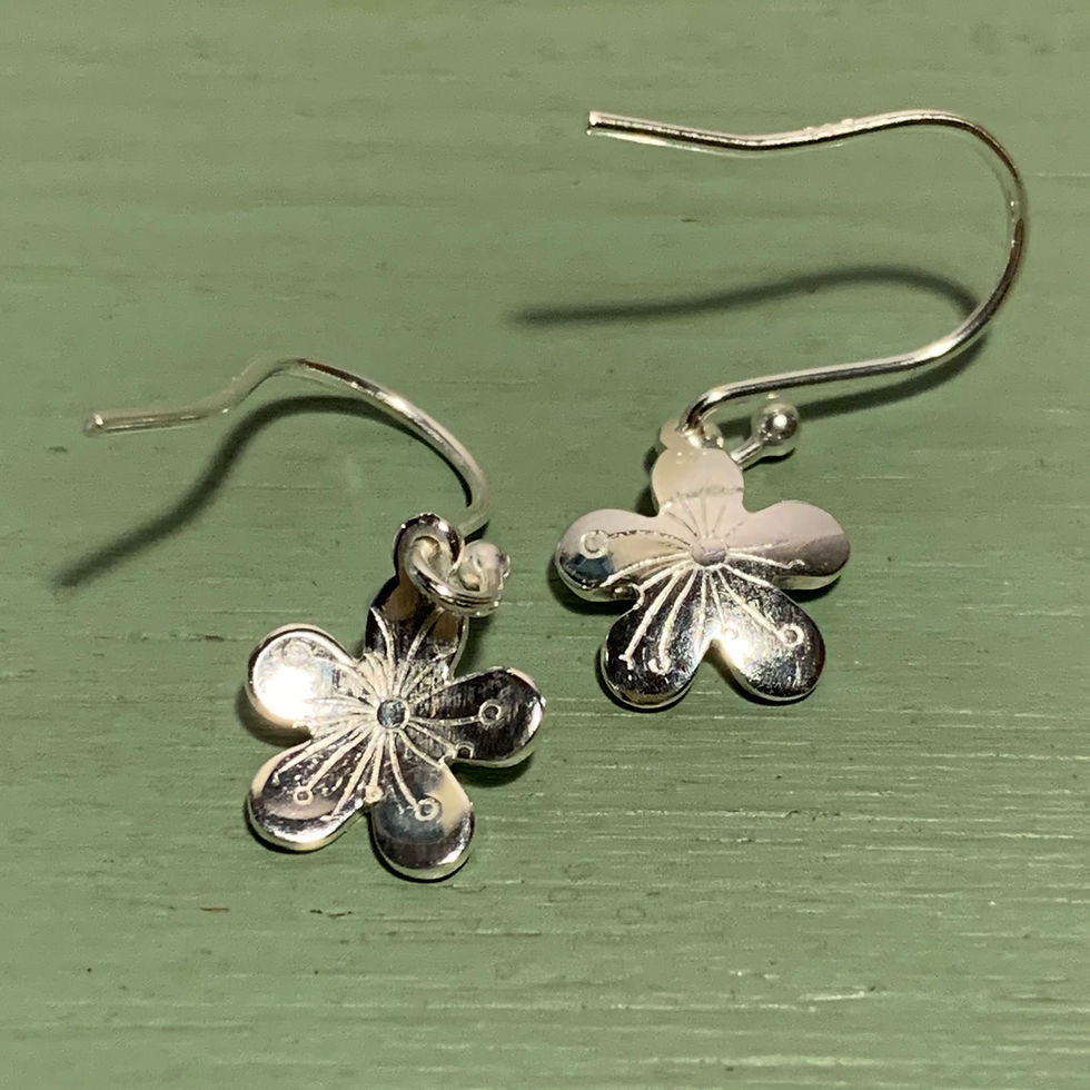 Thumbnail: Silver Blossom Drop Earrings by Esme Burton