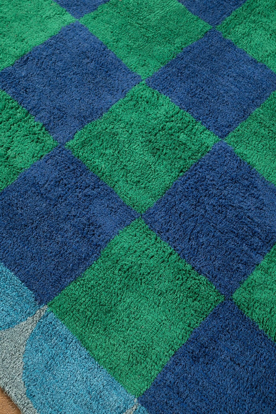 Thumbnail: Check Scallop Blue & Green Eleanor Rug by Ian Snow