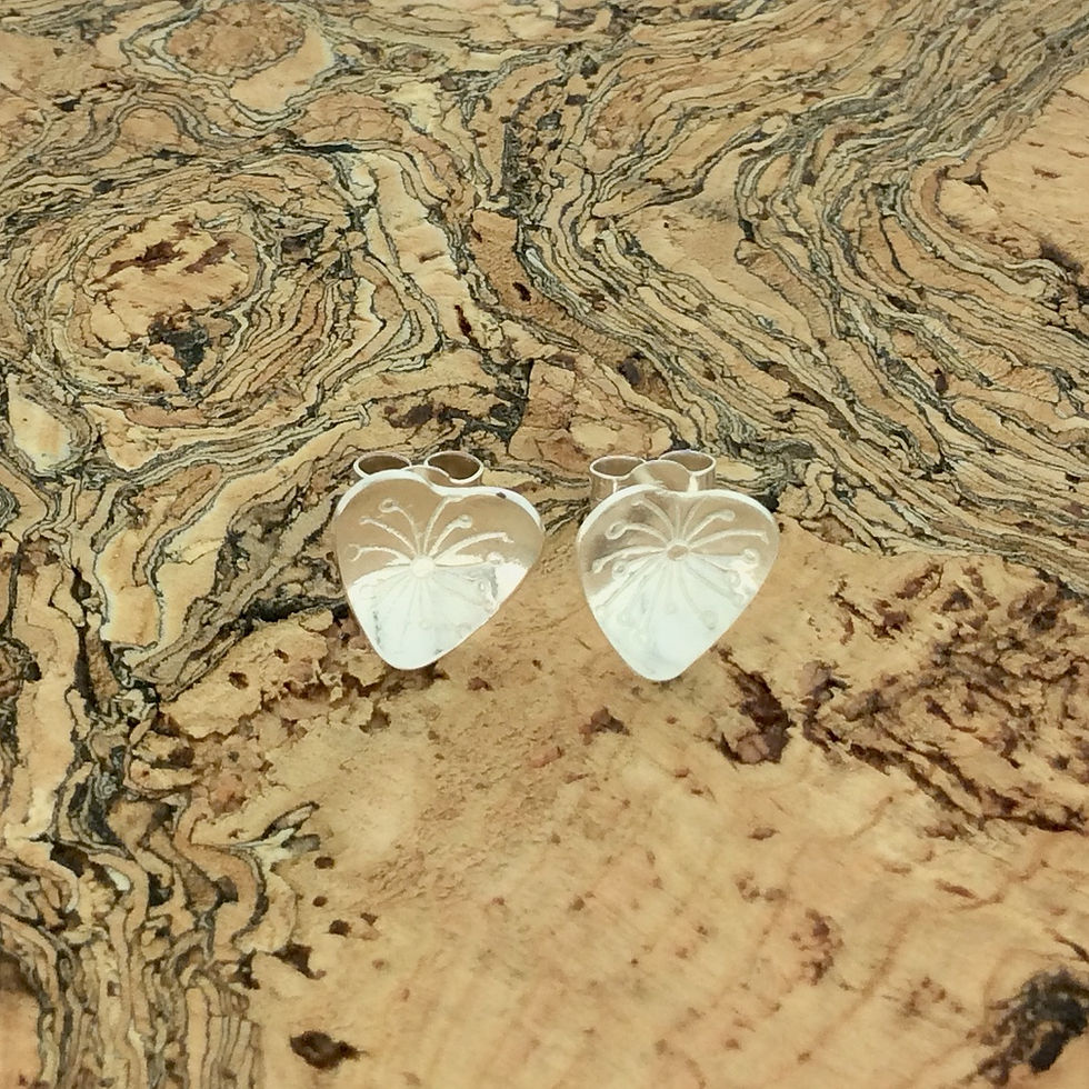 Thumbnail: Heart Stud Earrings  (Silver or Copper)