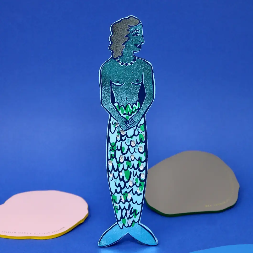 Mermaid Leather Bookmark by Ark Colour Design