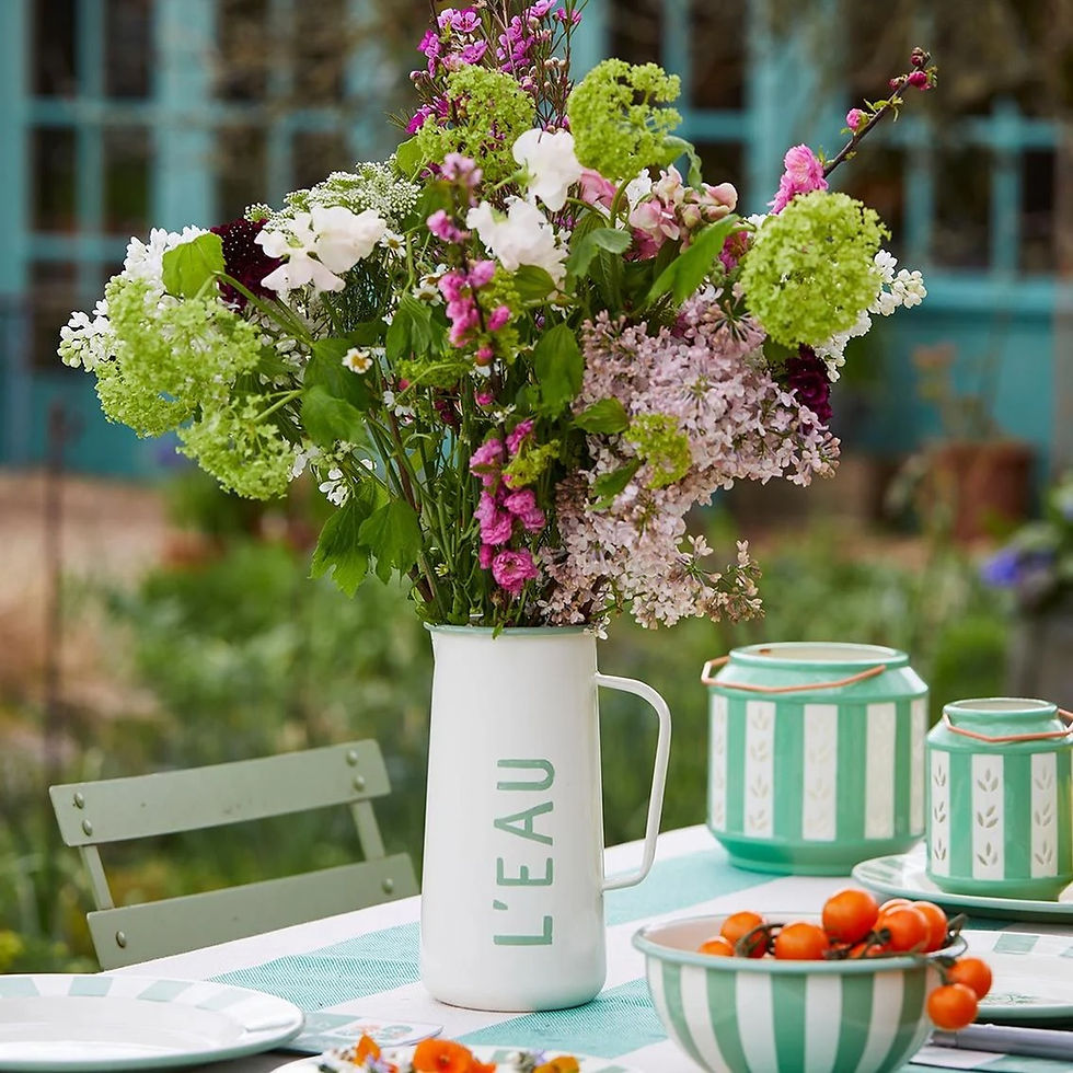 Thumbnail: Enamel Bowl Green Stripe by Talking Tables
