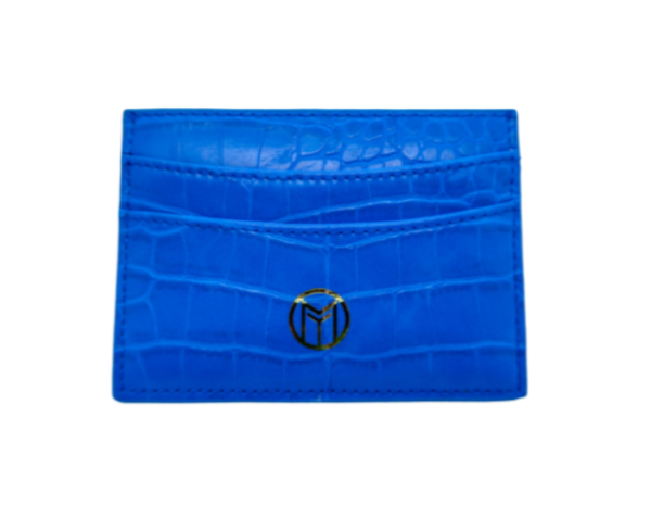 Azure Blue Croc Cardholder