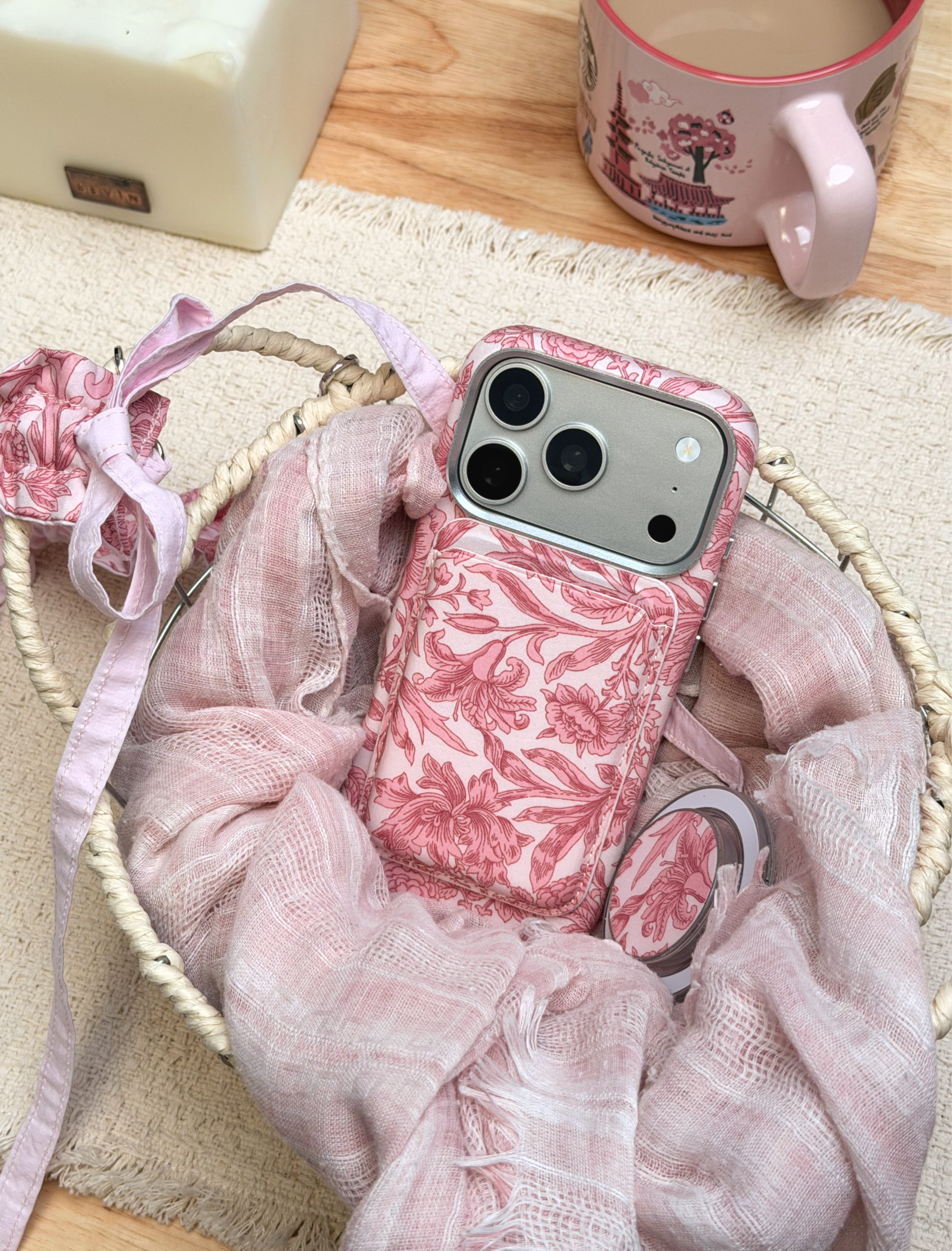 MagSafe Magnetic Card Holder - Sambourne Liberty fabric