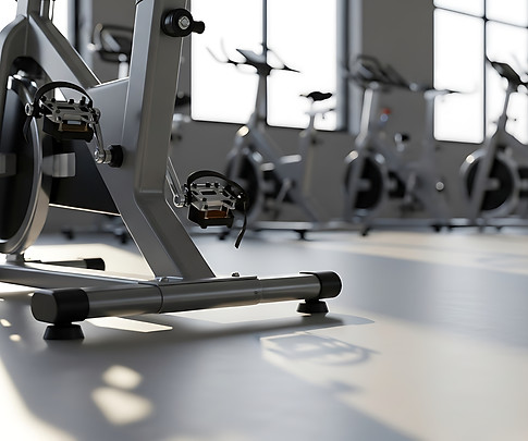 Spin bikes in studio