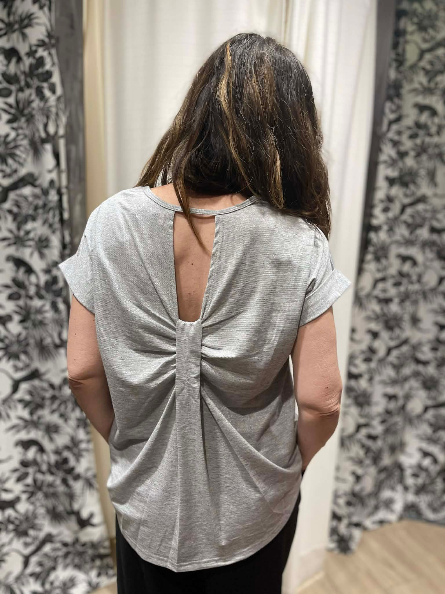 T-shirt paillettes argenté