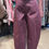 Miniature : Pantalon aubergine + ceinture