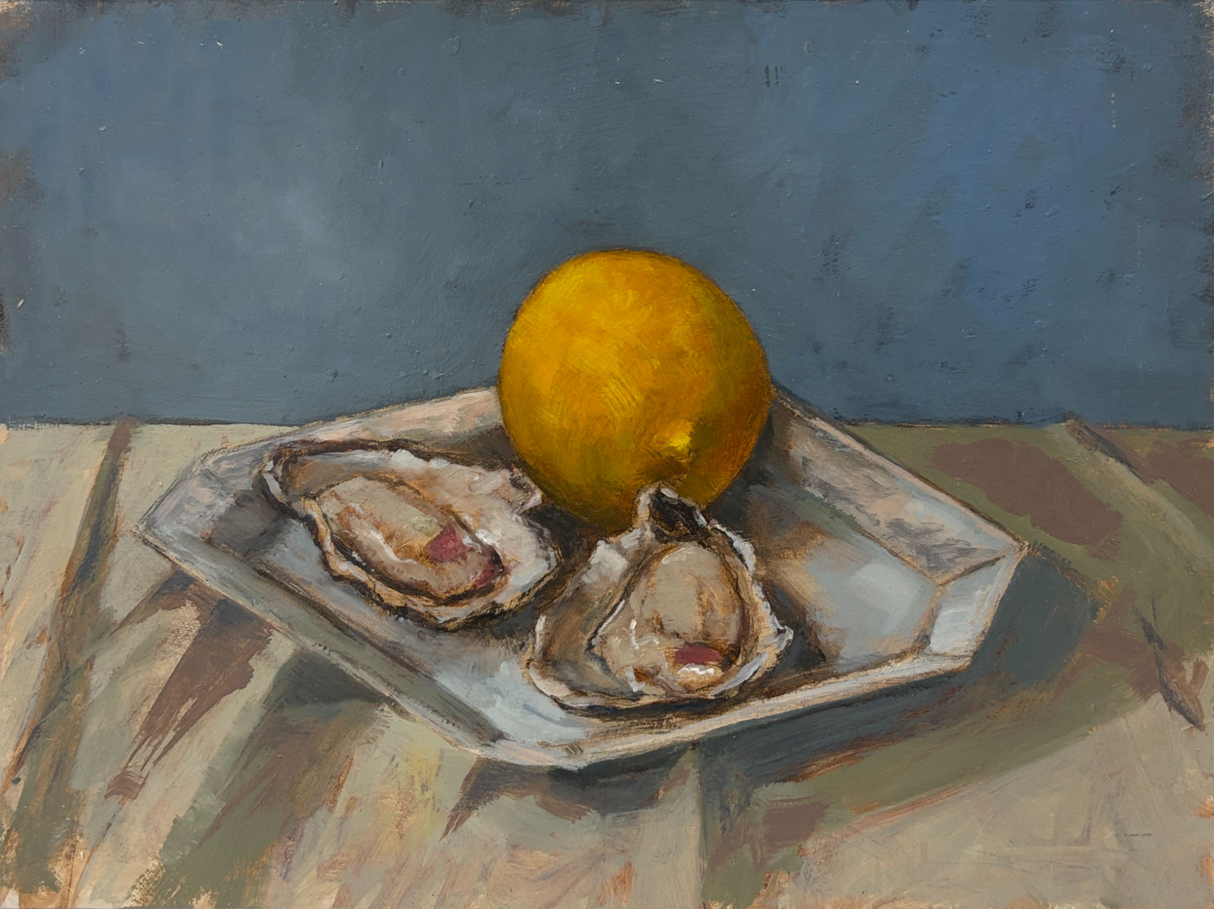 'Two oysters with lemon'
