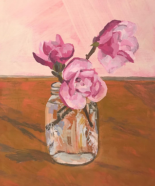 _ _Magnolias from a walk in lockdown_ 2021, gouache on board, 30 x 20cm, $490 (framed).png