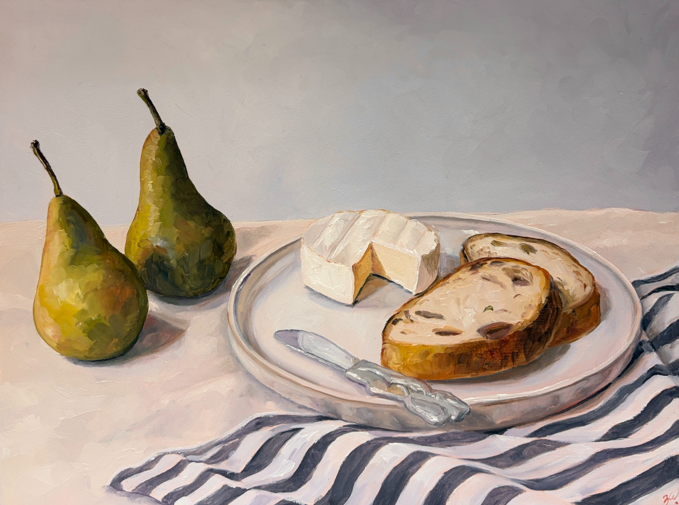 'Pears, Brie and Olive Bread'