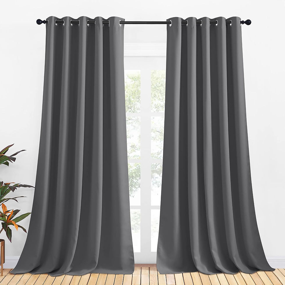 Thumbnail: NICETOWN Blackout Curtains 2 Panels for Bedroom- Thermal Insulated Grommet Blac
