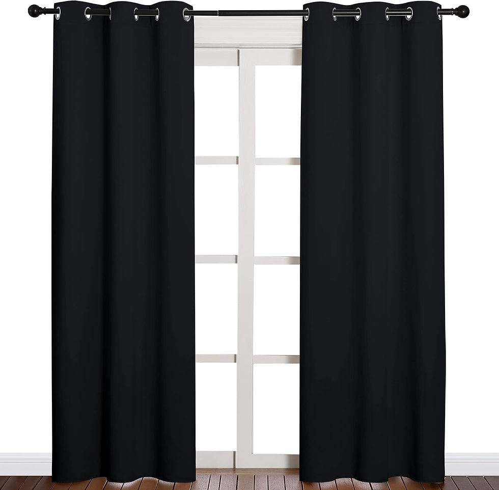 Thumbnail: NICETOWN Blackout Curtains 2 Panels for Bedroom- Thermal Insulated Grommet Blac