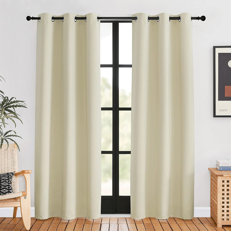 Thumbnail: NICETOWN Blackout Curtains 2 Panels for Bedroom- Thermal Insulated Grommet Blac
