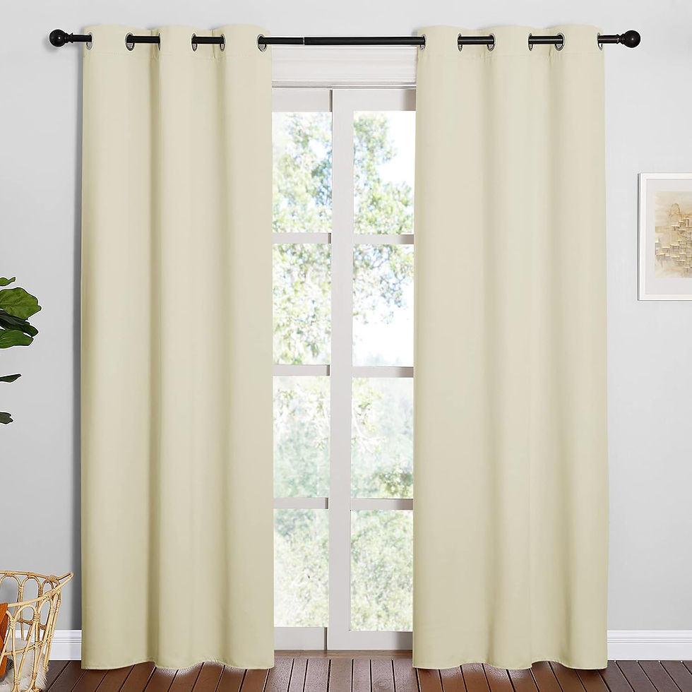 Thumbnail: NICETOWN Blackout Curtains 2 Panels for Bedroom- Thermal Insulated Grommet Blac