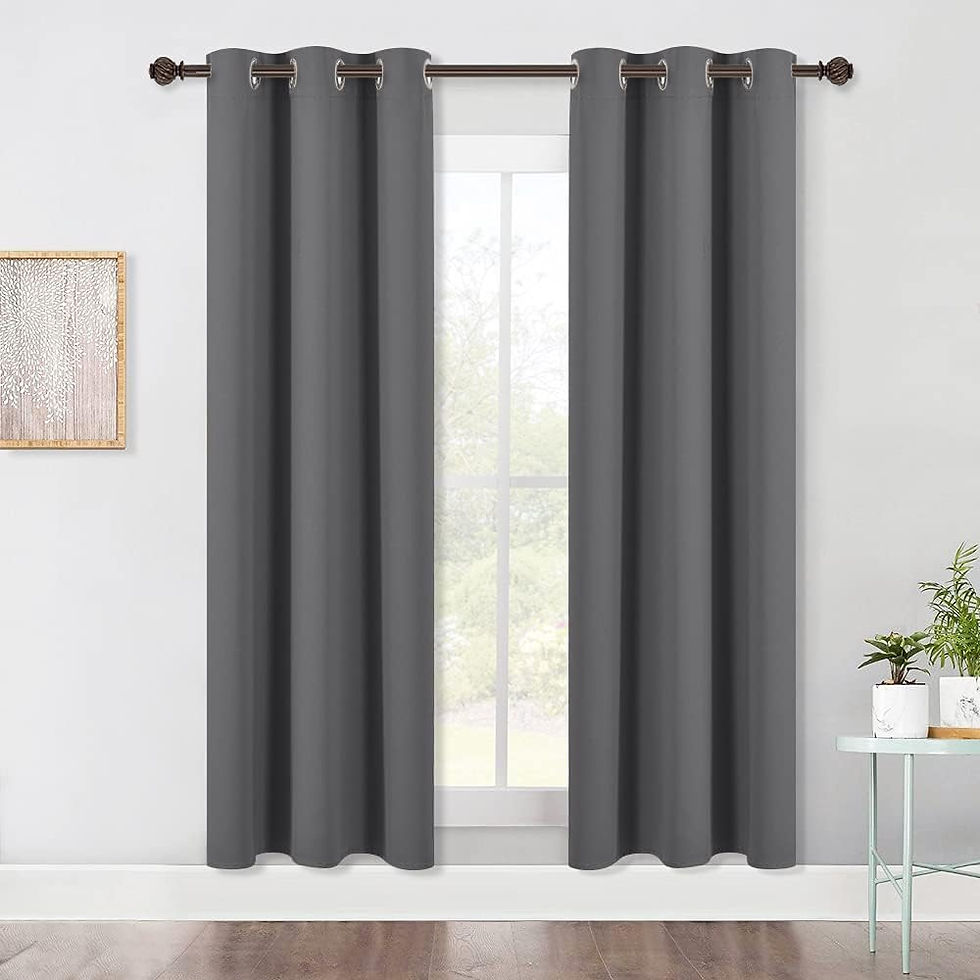 Thumbnail: NICETOWN Blackout Curtains 2 Panels for Bedroom- Thermal Insulated Grommet Blac