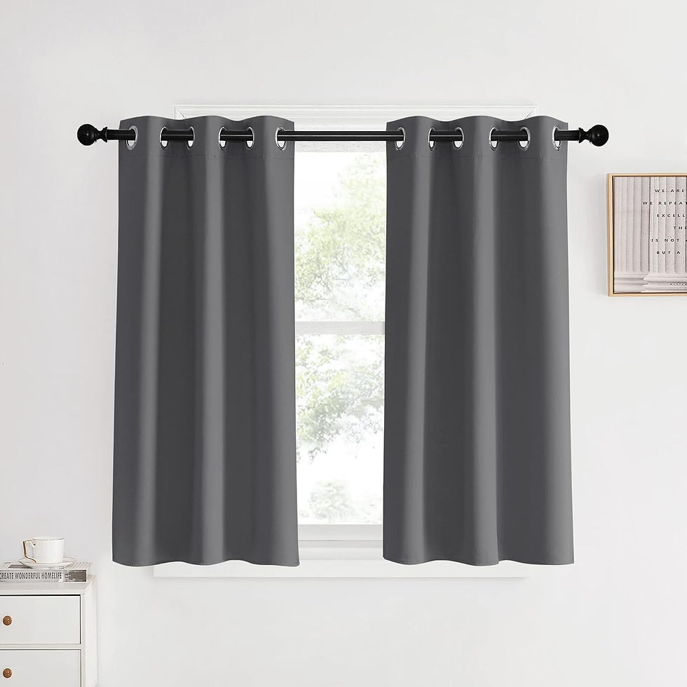Thumbnail: NICETOWN Blackout Curtains 2 Panels for Bedroom- Thermal Insulated Grommet Blac