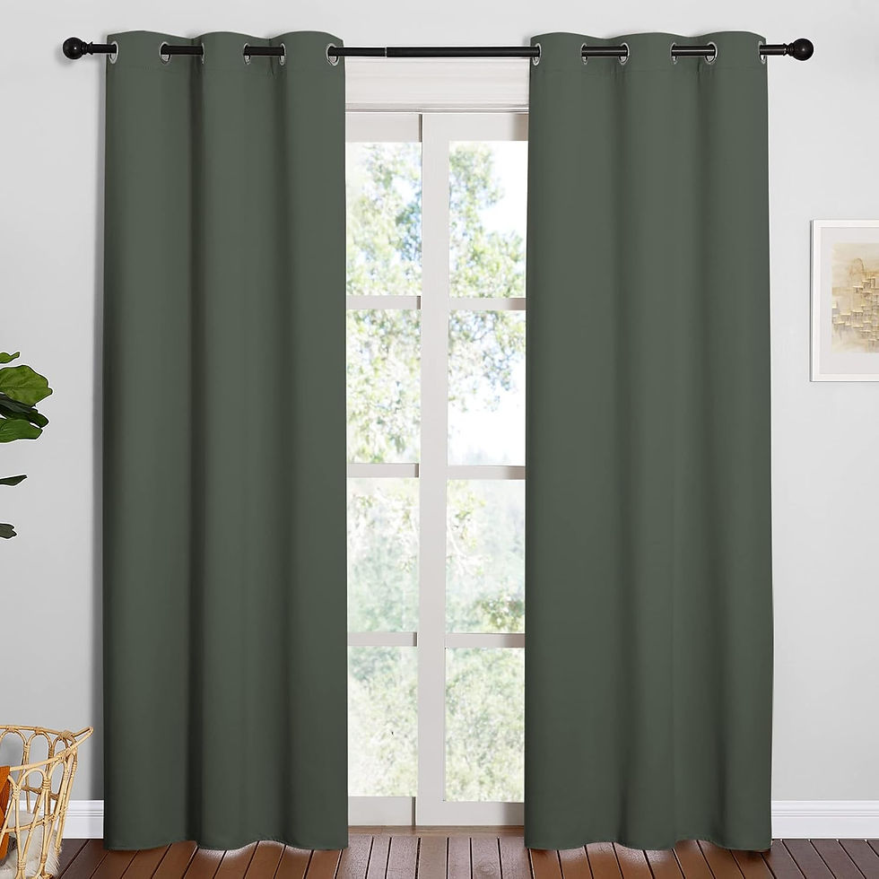 Thumbnail: NICETOWN Blackout Curtains 2 Panels for Bedroom- Thermal Insulated Grommet Blac