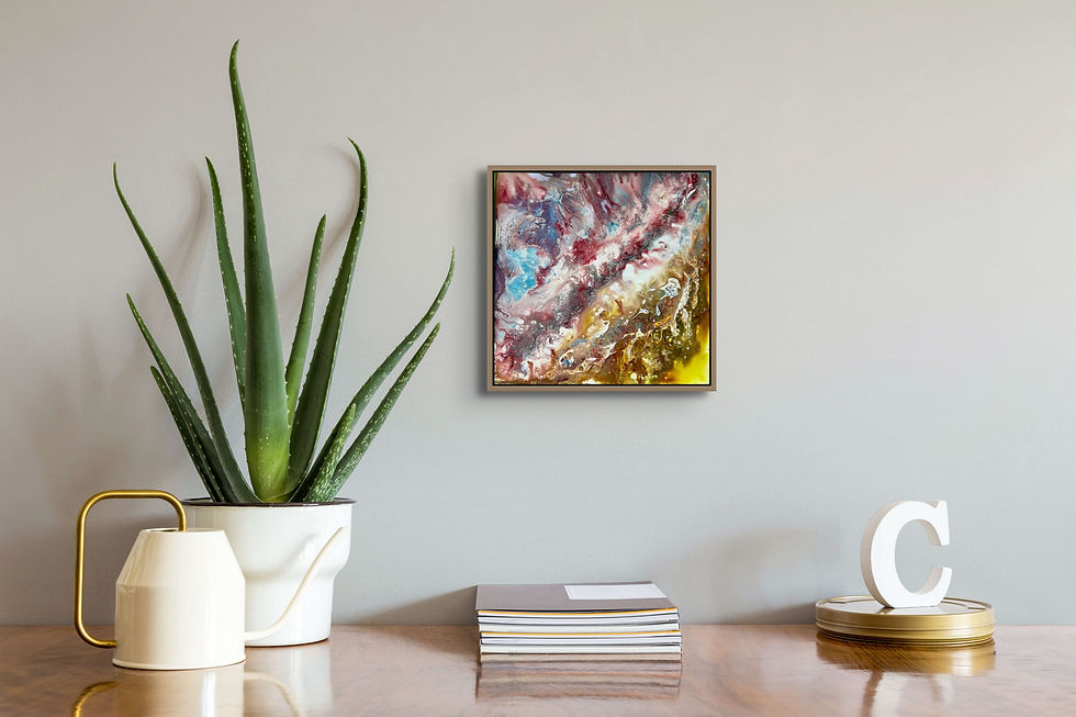 Miniature : Mixed media abstract /original /