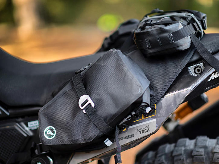 Rugged, durable motorcycle saddlebag Giant Loop Lindsey Clark Design
