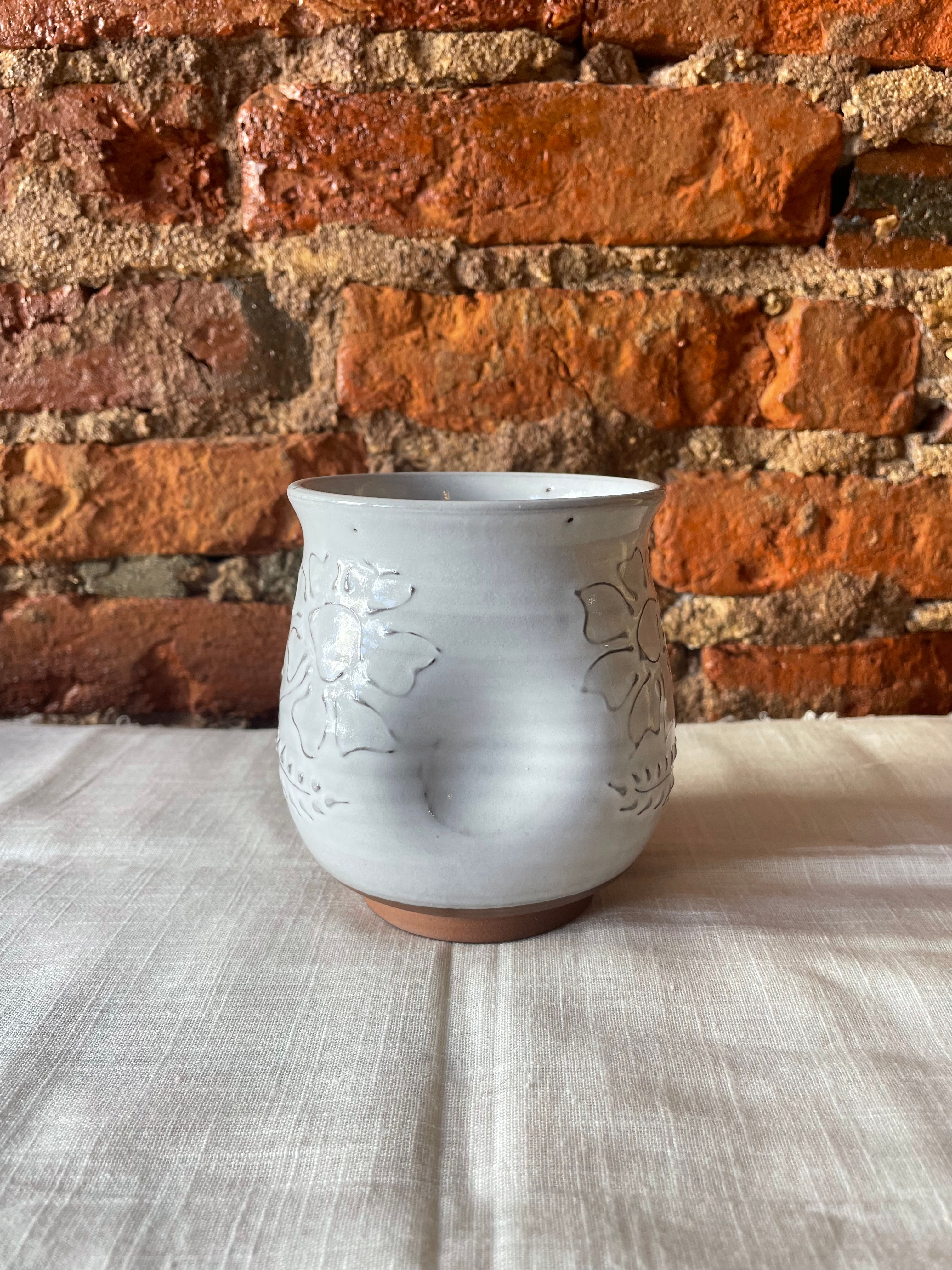 White Meadow Thumbprint Tumbler