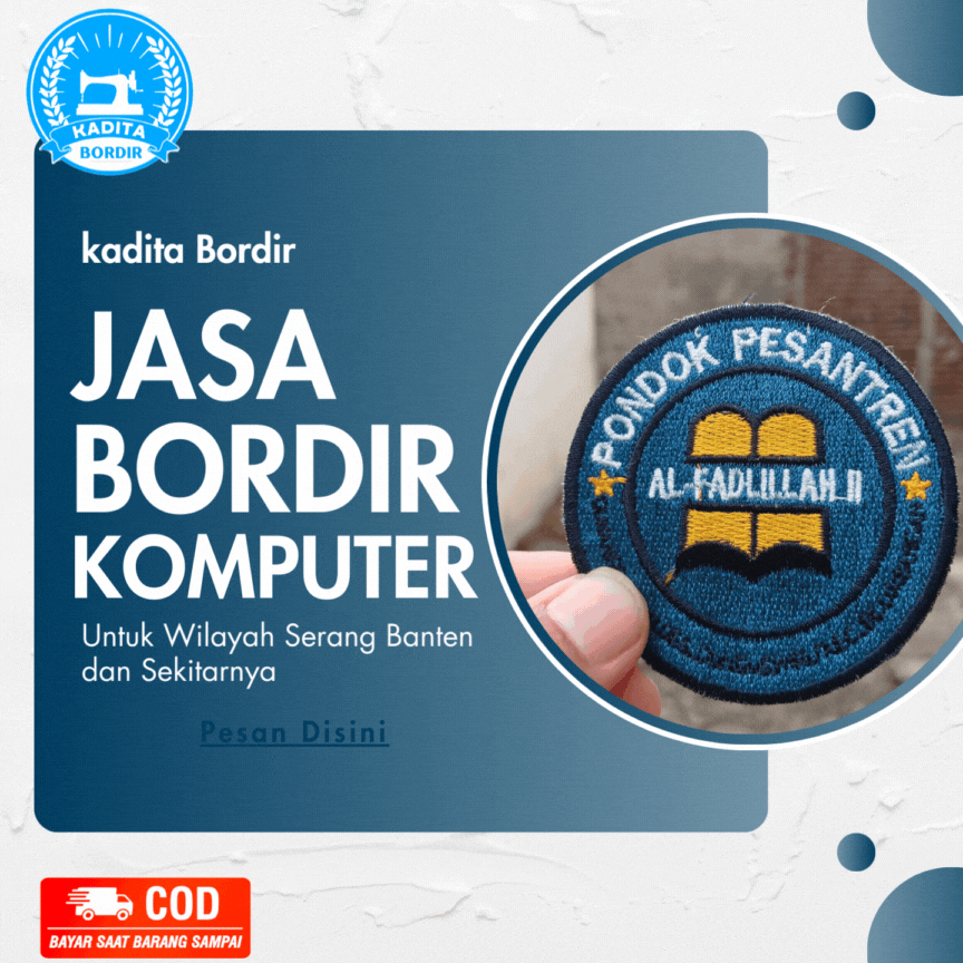 JASA BORDIR KOMPUTER SERANG BATENG | BORDIR LOGO TIMBUL | BORDIR NAMA