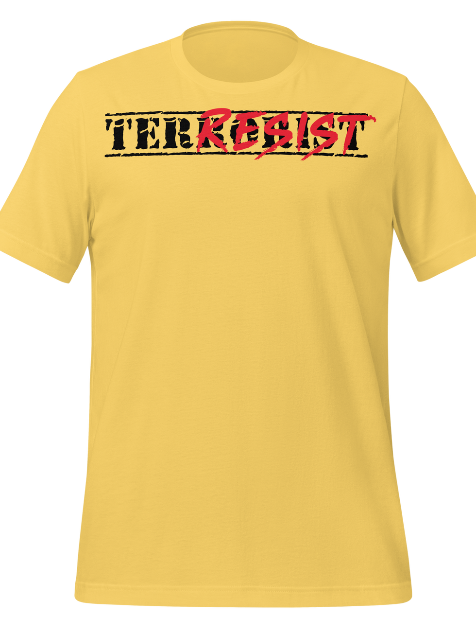 Yellow T-Shirt with "TER RESIST" text