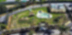 Aerial view of Monterey Zoo's spacious exhibit with pool