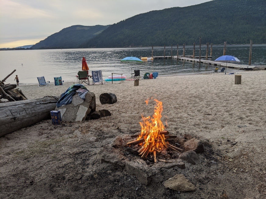 beach campfire