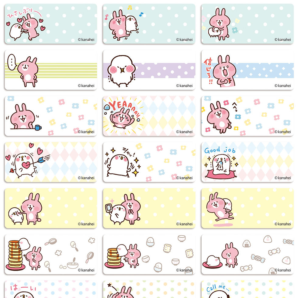 Kanahei Rabbit Stickers - Medium (60 pcs)